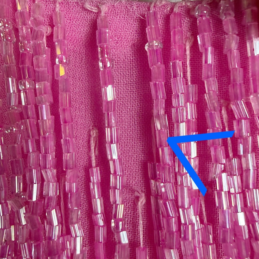 Nadine Merabi Sara Mini Skirt Pink Beaded Fringe Feather Trim Women Sz S/M - Picture 11 of 12